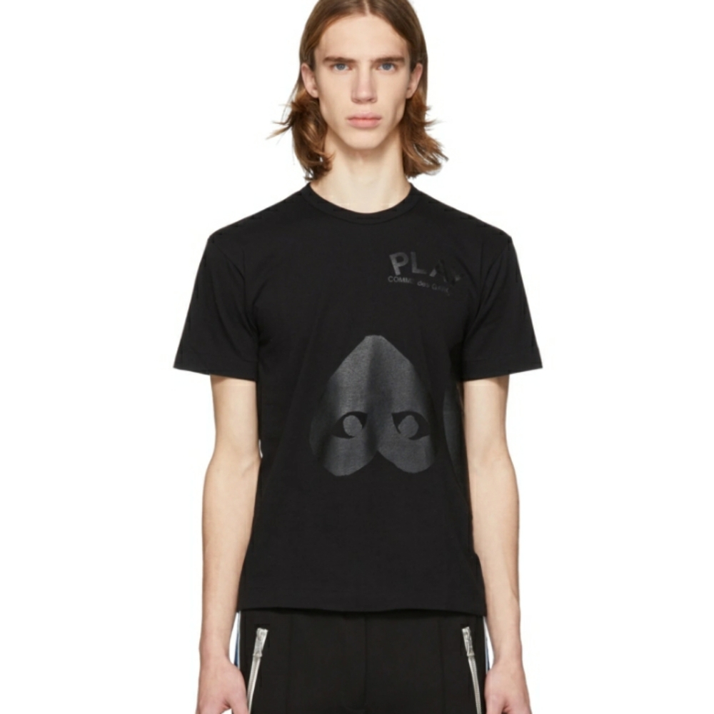 Comme des Garcons PLAY Three Hearts T-Shirt Black